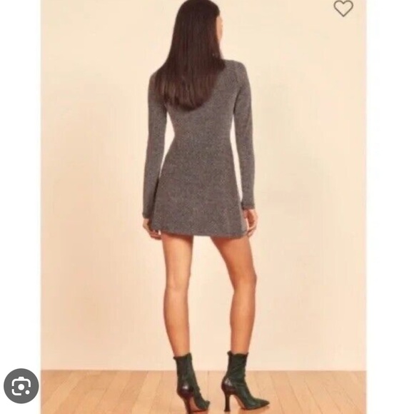 Reformation Riley Dress Sparkly Silver - Picture 5 of 6